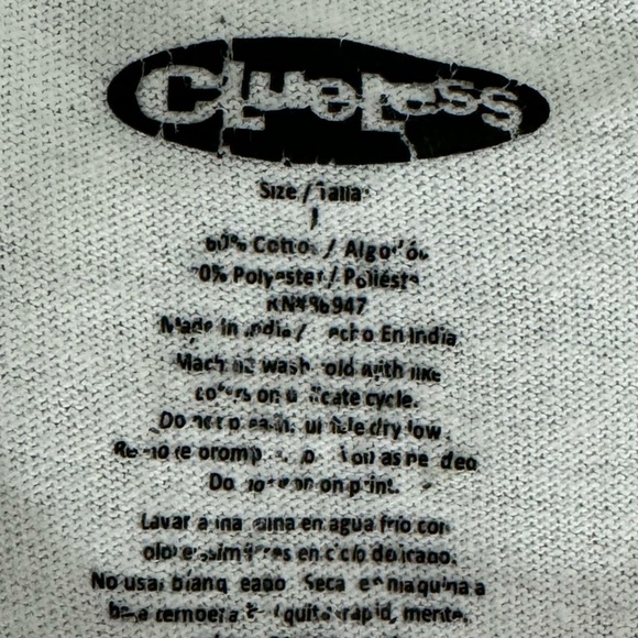 CLUELESS AS IF Women’s White T Shirt Short Sleeve Graphic Size S/M Top 90s Style - Picture 6 of 8